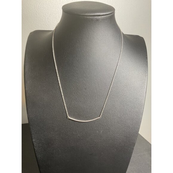 Unbranded Jewelry - Silver Bar Pendant Necklace 16" Adjustable Chain Simple Minimalist Design